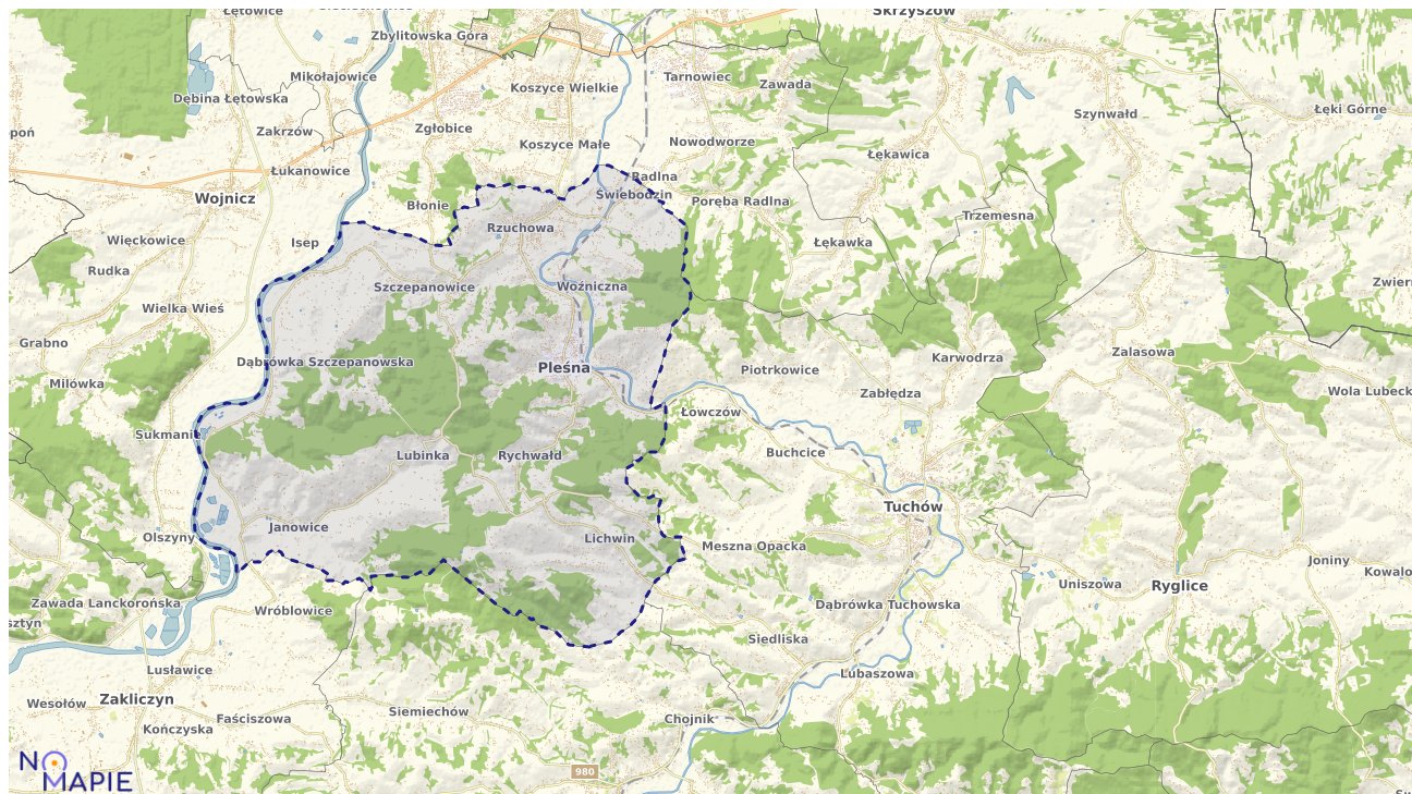 Mapa obszarów ochrony przyrody Pleśnej